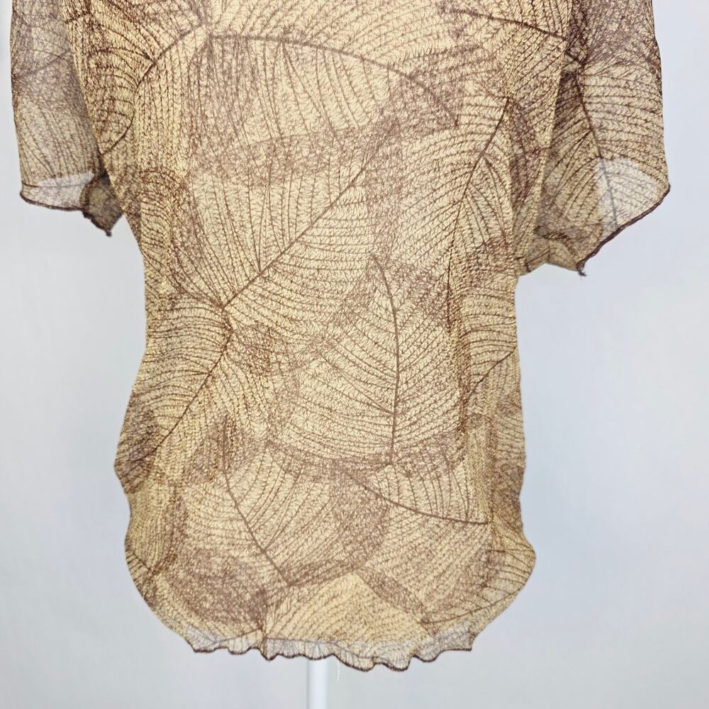 Charlotte Russe Y2K Sheer Top Large Brown Leaf Forest Fairy Goblin Boho Earthy - Picture 10 of 16